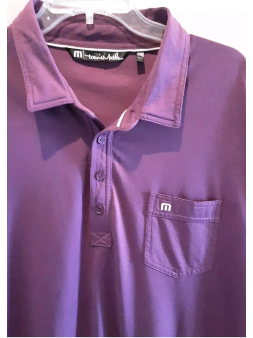 TRAVIS MATHEW-OG Polo Golf Shirt 4 Button Picasso Purple Pima Blend Sz XXL
